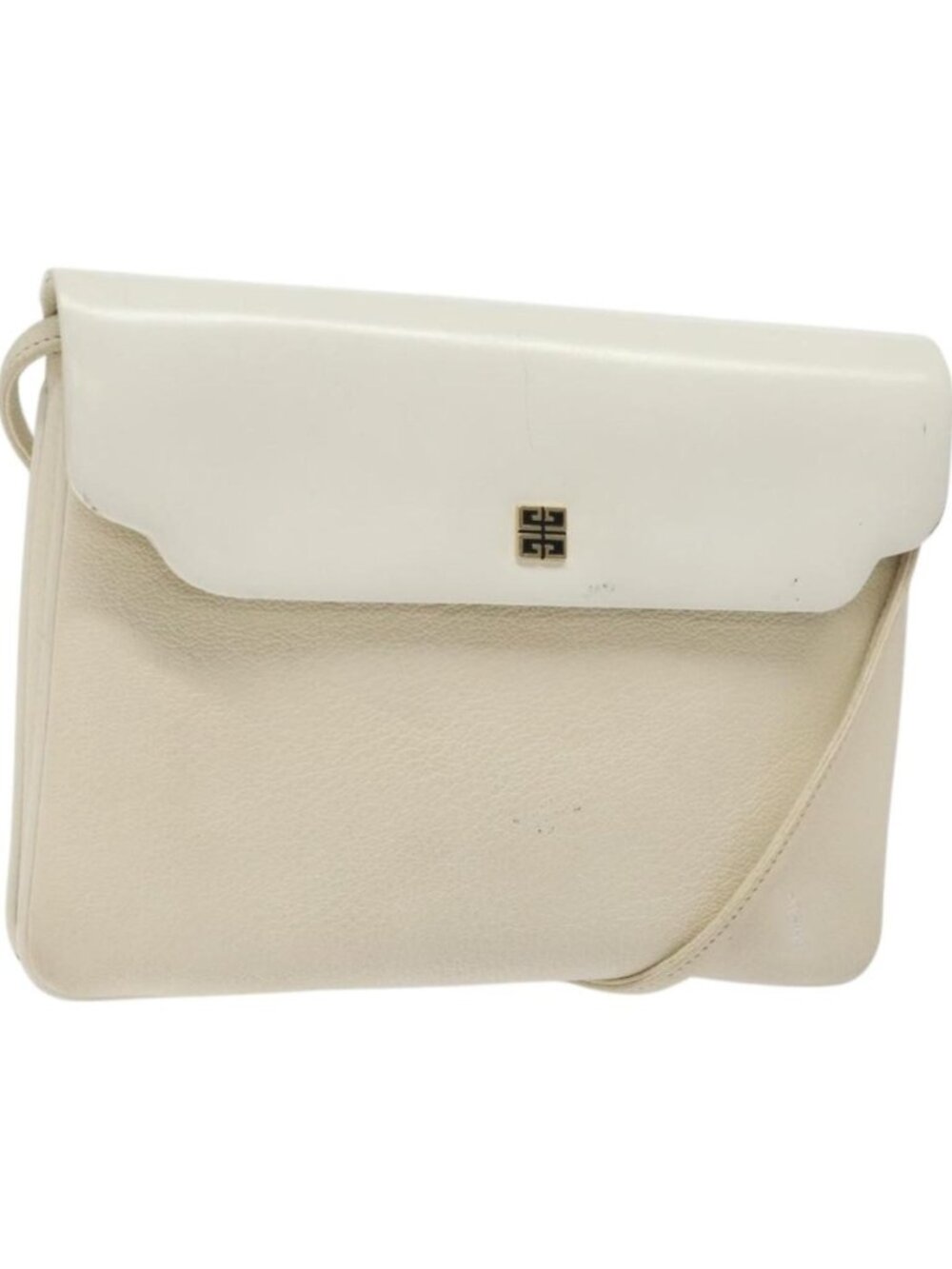 GIVENCHY Shoulder Bag Leather White Gold